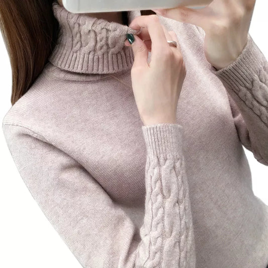Women's Turtleneck Slim Fit Jumper – Thick Warm Winter Pullover