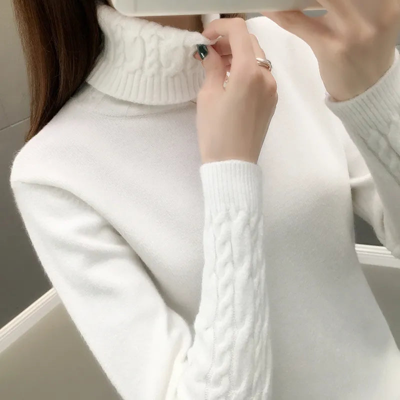 Women's Turtleneck Slim Fit Jumper – Thick Warm Winter Pullover