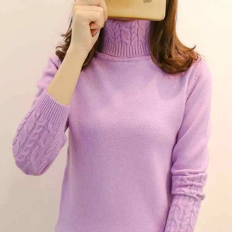 Women's Turtleneck Slim Fit Jumper – Thick Warm Winter Pullover