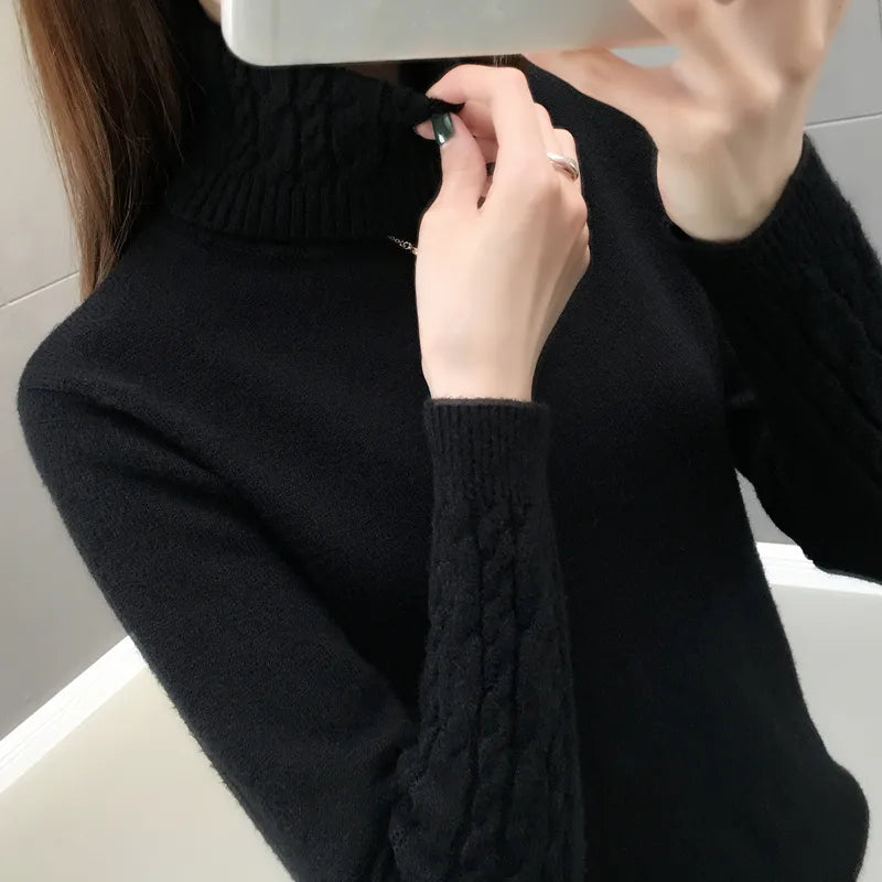 Women's Turtleneck Slim Fit Jumper – Thick Warm Winter Pullover