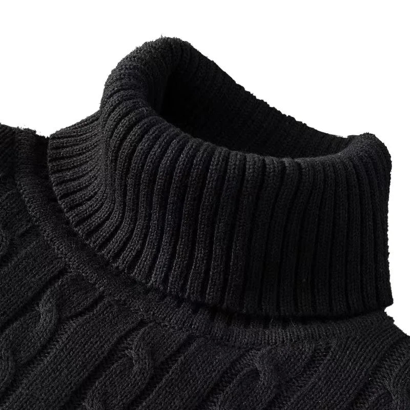 Men's Rollneck Knit Jumper – Warm Winter Turtleneck Pullover