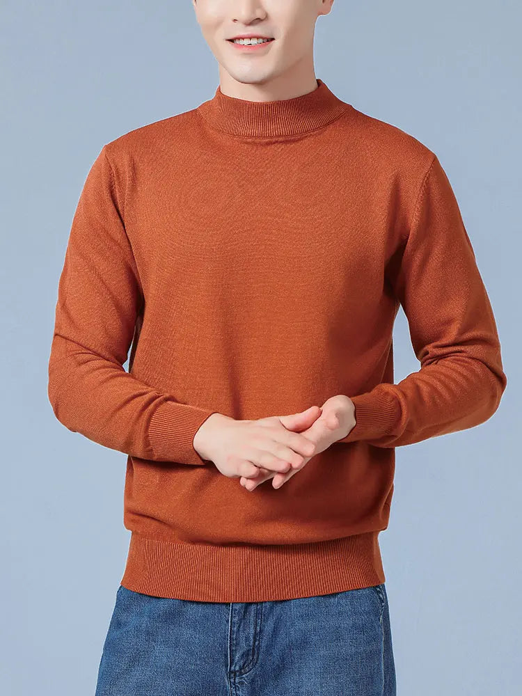 Men's Cashmere Blend Half-Turtleneck Jumper – Soft Warm Winter Knit