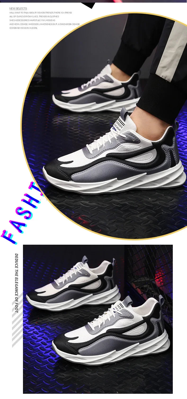 Men's Breathable Casual Shoes – Thick Sole Fabric Trainers