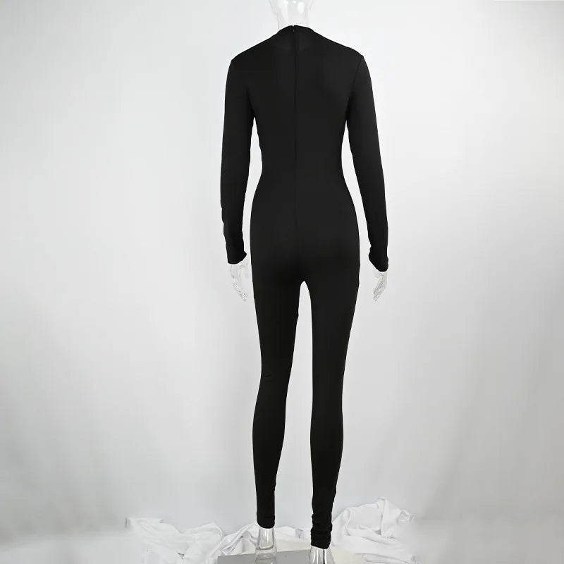Women's Long Sleeve Bodycon Jumpsuit – Skinny Fit Streetwear Romper