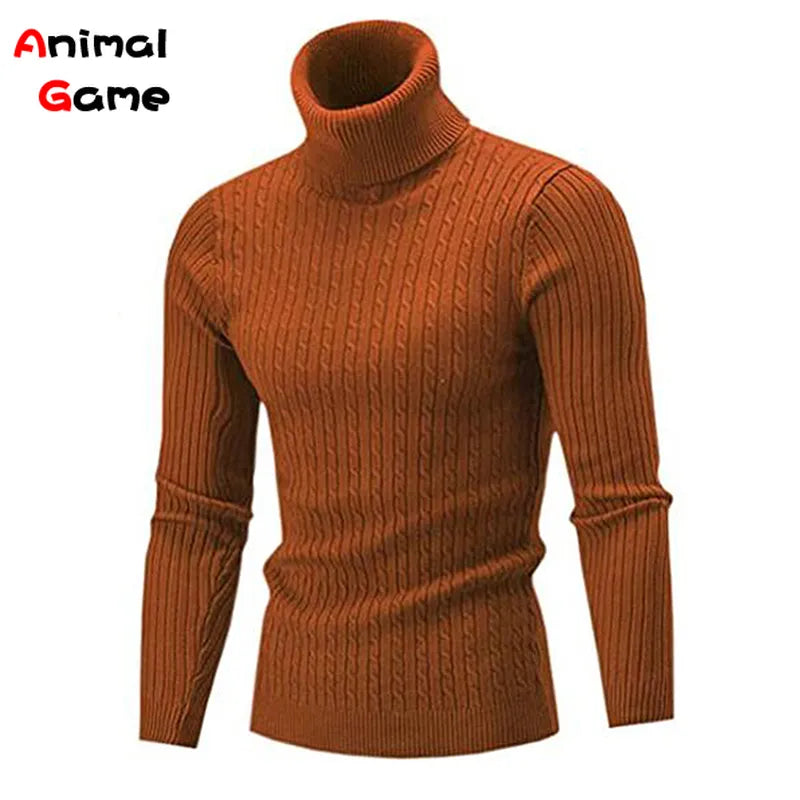 Men's Rollneck Knit Jumper – Warm Winter Turtleneck Pullover