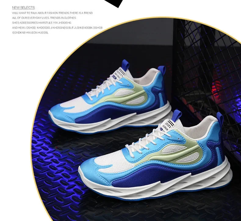 Men's Breathable Casual Shoes – Thick Sole Fabric Trainers