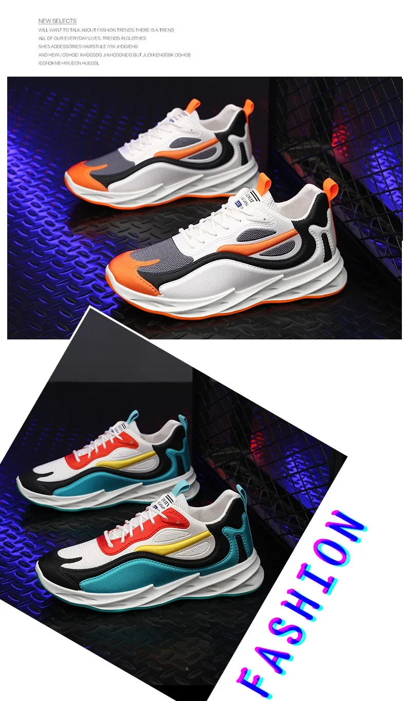 Men's Breathable Casual Shoes – Thick Sole Fabric Trainers
