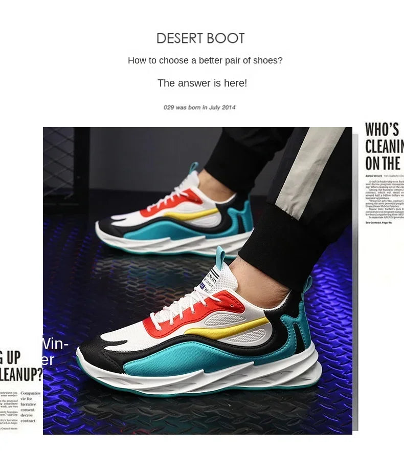 Men's Cushioned Running Trainers – Breathable Lightweight Sports Shoes