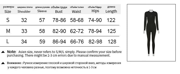 Women's Long Sleeve Bodycon Jumpsuit – Skinny Fit Streetwear Romper