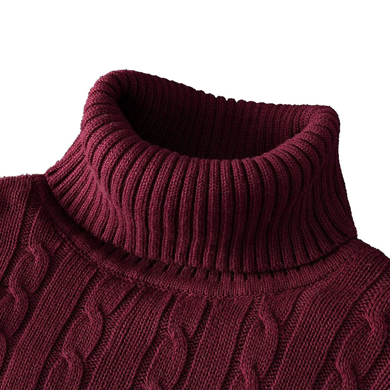 Men's Rollneck Knit Jumper – Warm Winter Turtleneck Pullover