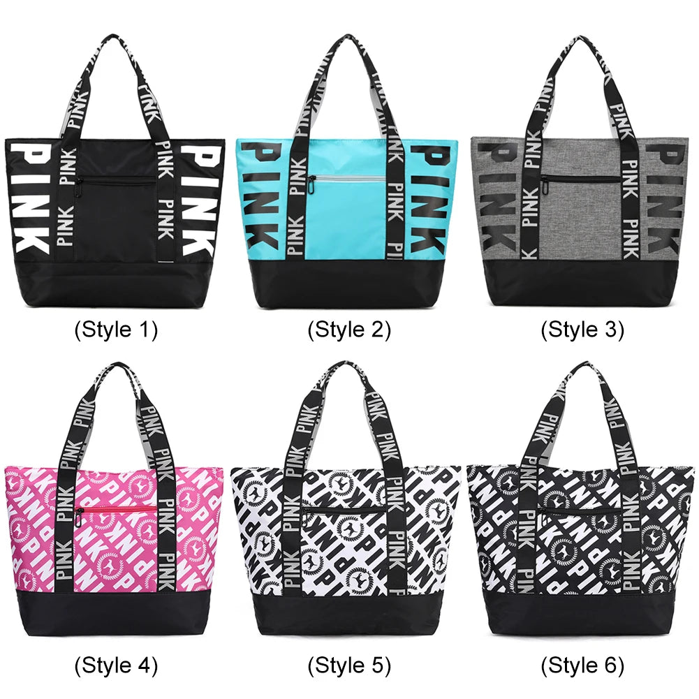 Women's Large Gym & Overnight Tote Bag – Lightweight Shoulder Bag with Zip