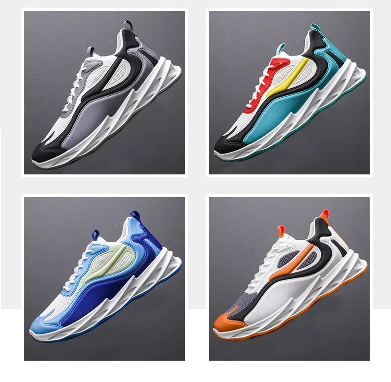 Men's Cushioned Running Trainers – Breathable Lightweight Sports Shoes