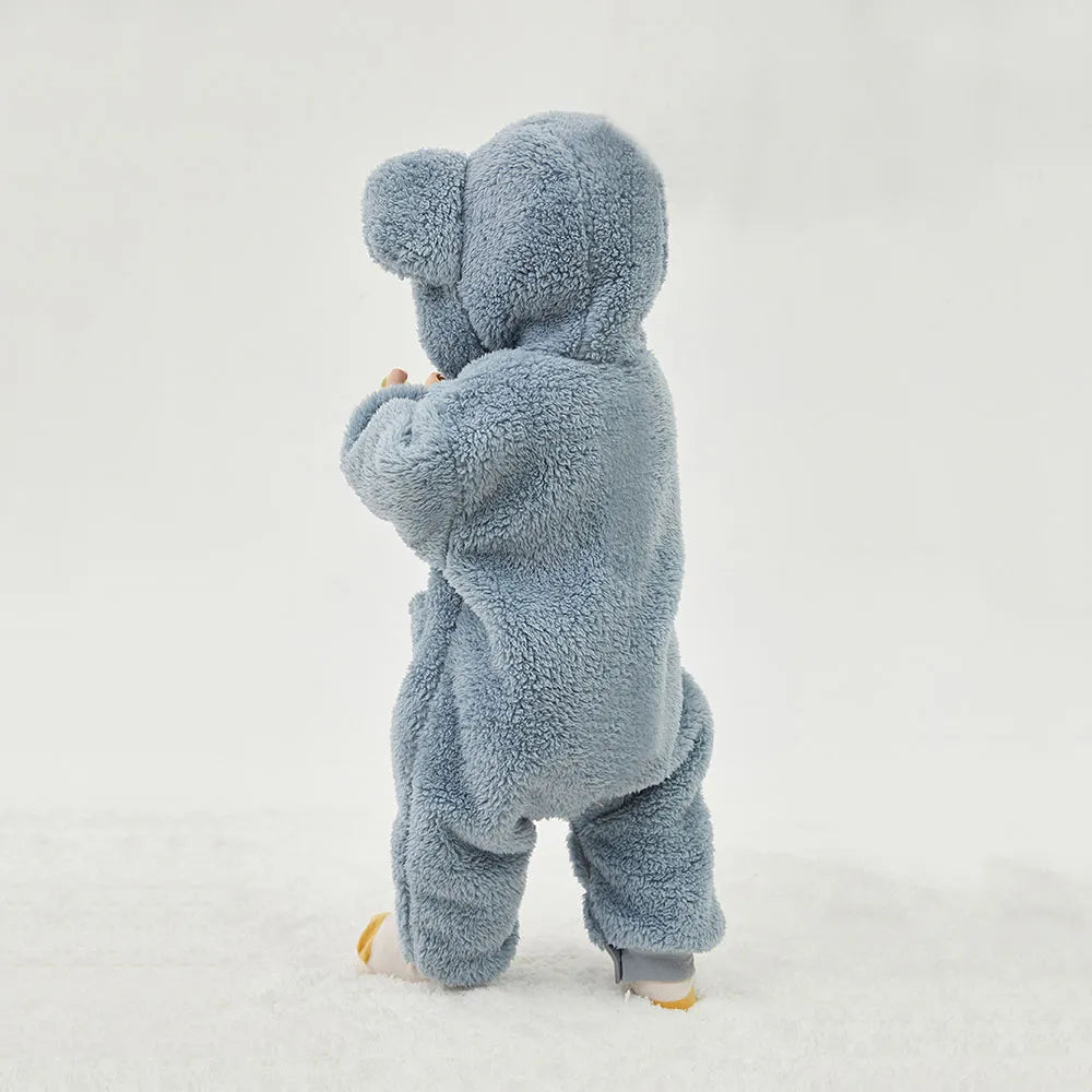 Baby Animal Fleece Romper – Warm All-in-One Jumpsuit, 0–2 Years