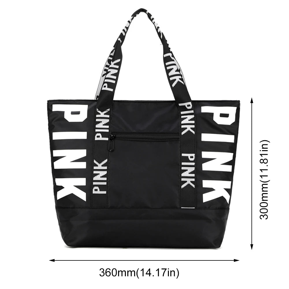 Women's Large Gym & Overnight Tote Bag – Lightweight Shoulder Bag with Zip
