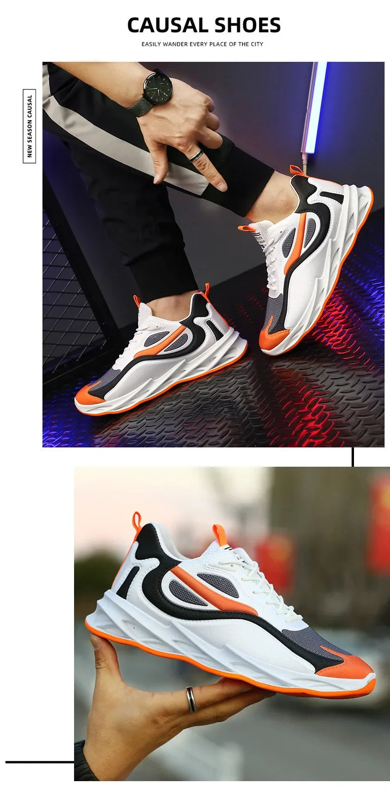 Men's Breathable Casual Shoes – Thick Sole Fabric Trainers