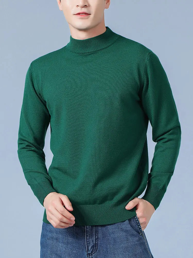 Men's Cashmere Blend Half-Turtleneck Jumper – Soft Warm Winter Knit