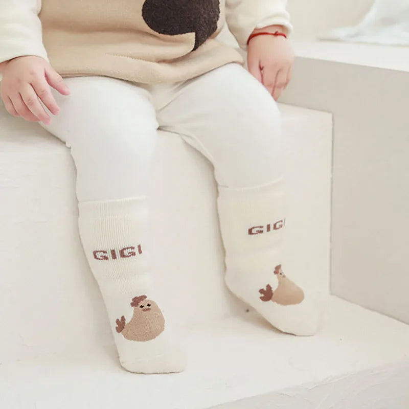 Baby & Toddler Anti-Slip Floor Socks – 5 Pairs, Cartoon Print, Ages 0–5