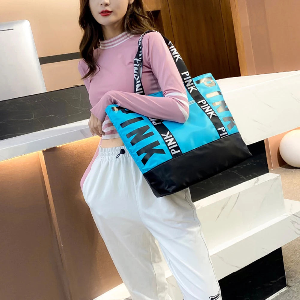 Women's Large Gym & Overnight Tote Bag – Lightweight Shoulder Bag with Zip