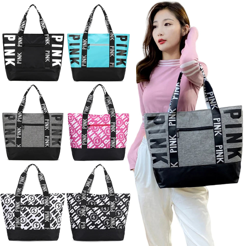 Women's Large Gym & Overnight Tote Bag – Lightweight Shoulder Bag with Zip