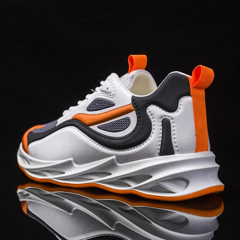 Men's Breathable Casual Shoes – Thick Sole Fabric Trainers