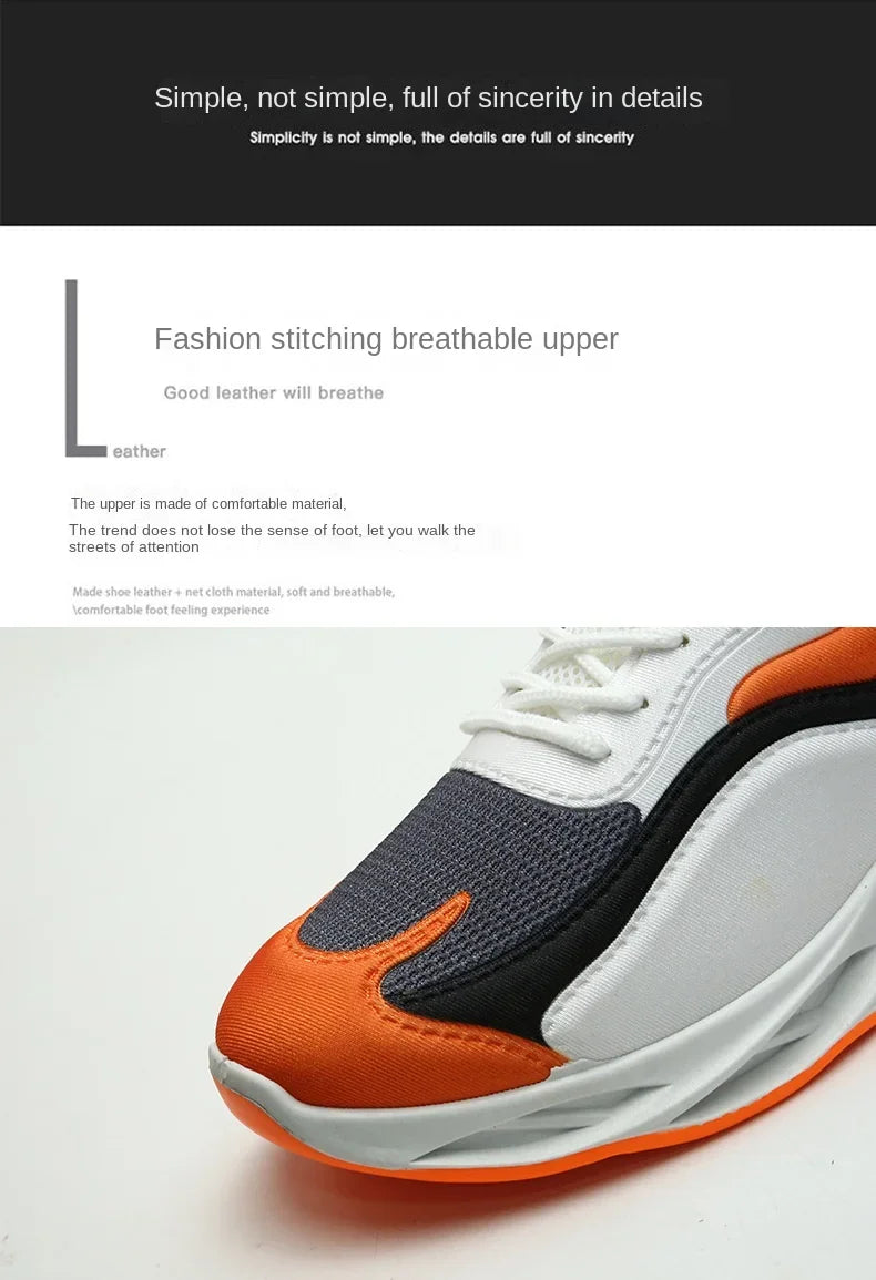 Men's Breathable Casual Shoes – Thick Sole Fabric Trainers