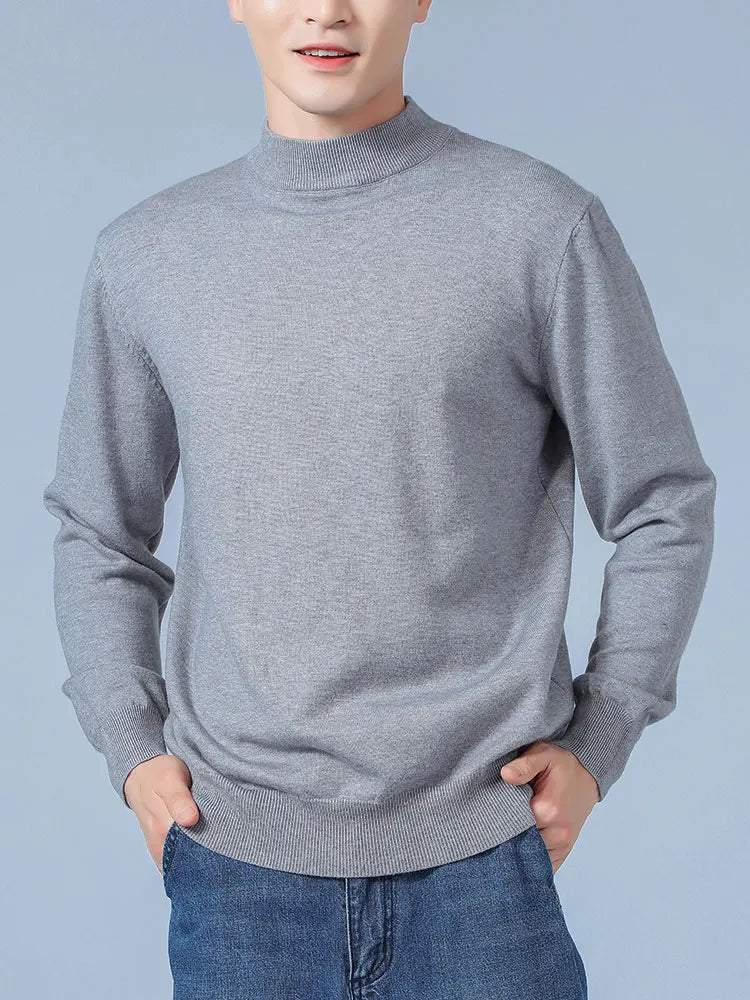 Men's Cashmere Blend Half-Turtleneck Jumper – Soft Warm Winter Knit
