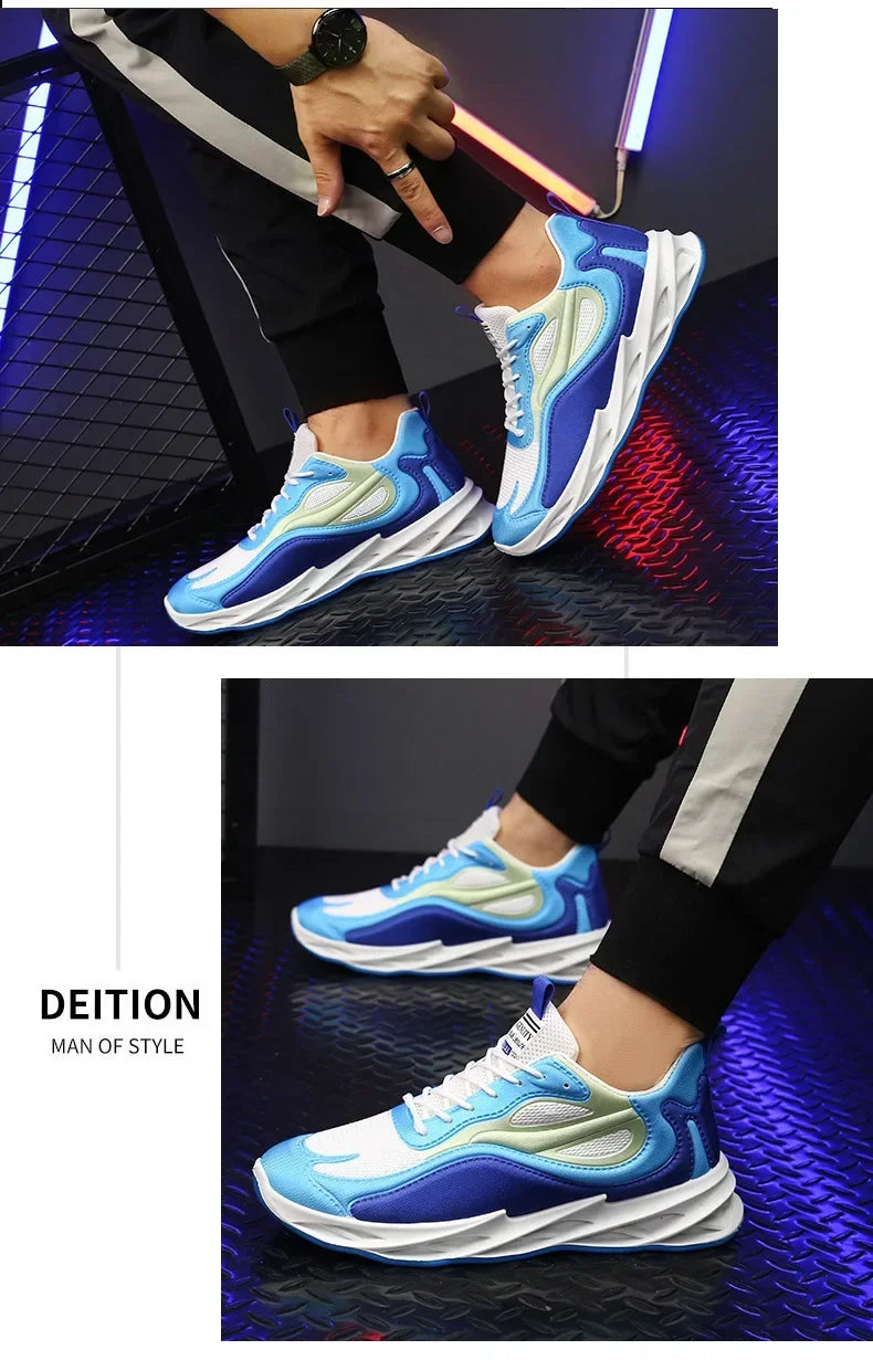 Men's Cushioned Running Trainers – Breathable Lightweight Sports Shoes