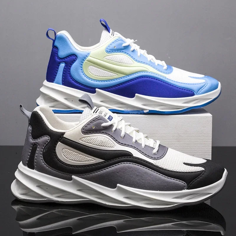 Men's Breathable Casual Shoes – Thick Sole Fabric Trainers