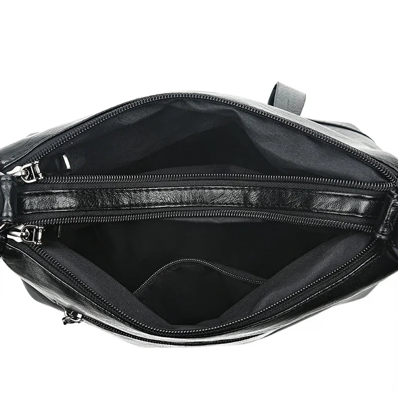 Women's Sheepskin Leather Crossbody Bag – Elegant One-Shoulder Handbag