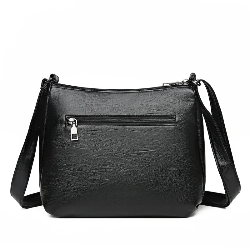 Women's Sheepskin Leather Crossbody Bag – Elegant One-Shoulder Handbag